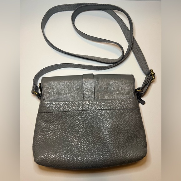 Fossil Kinley Small Envelope Leather Crossbody in Shadow Gray Adjustable Strap - Picture 3 of 16